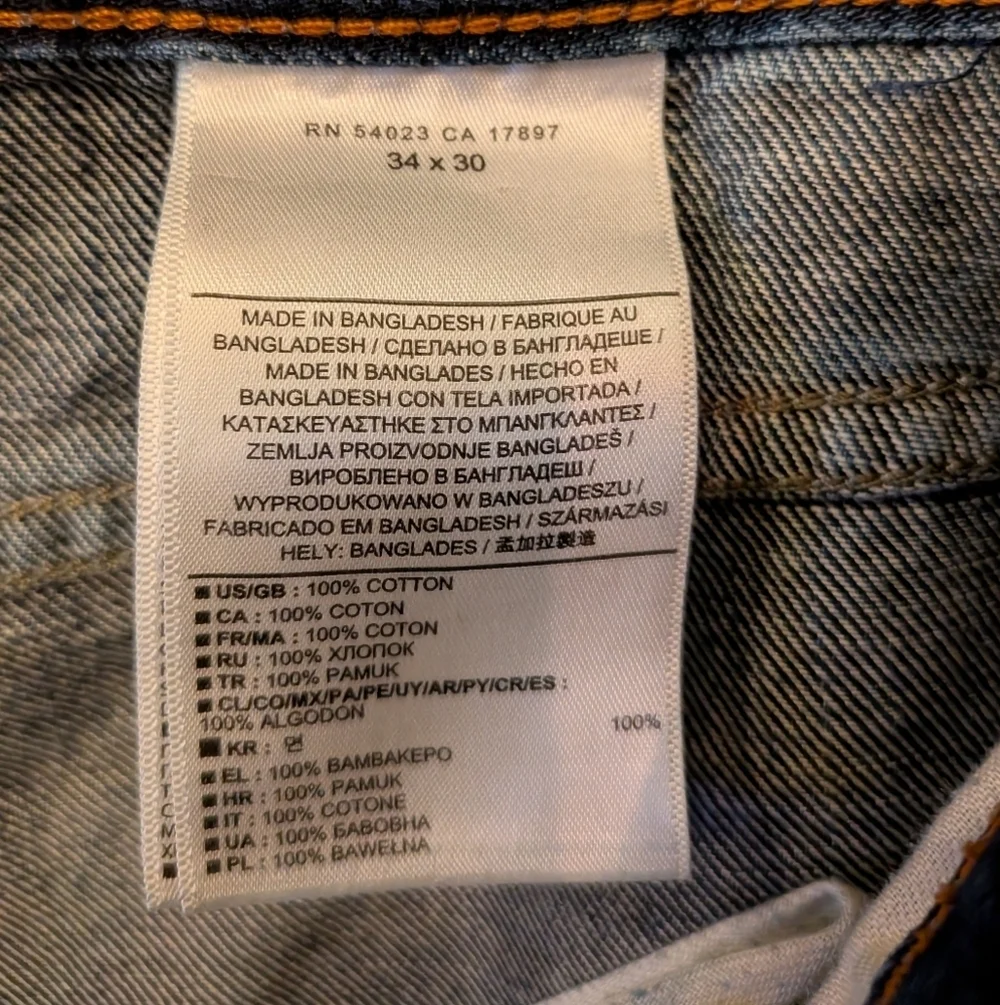 Banana Republic Men's Vintage Straight Jeans 34x30 Medium Wash Distressed Denim